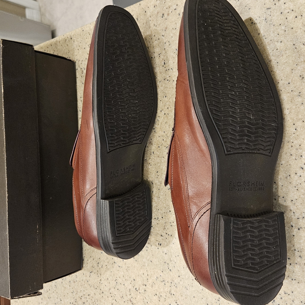 Florsheim Brown Leather Slip-On Dress Shoes